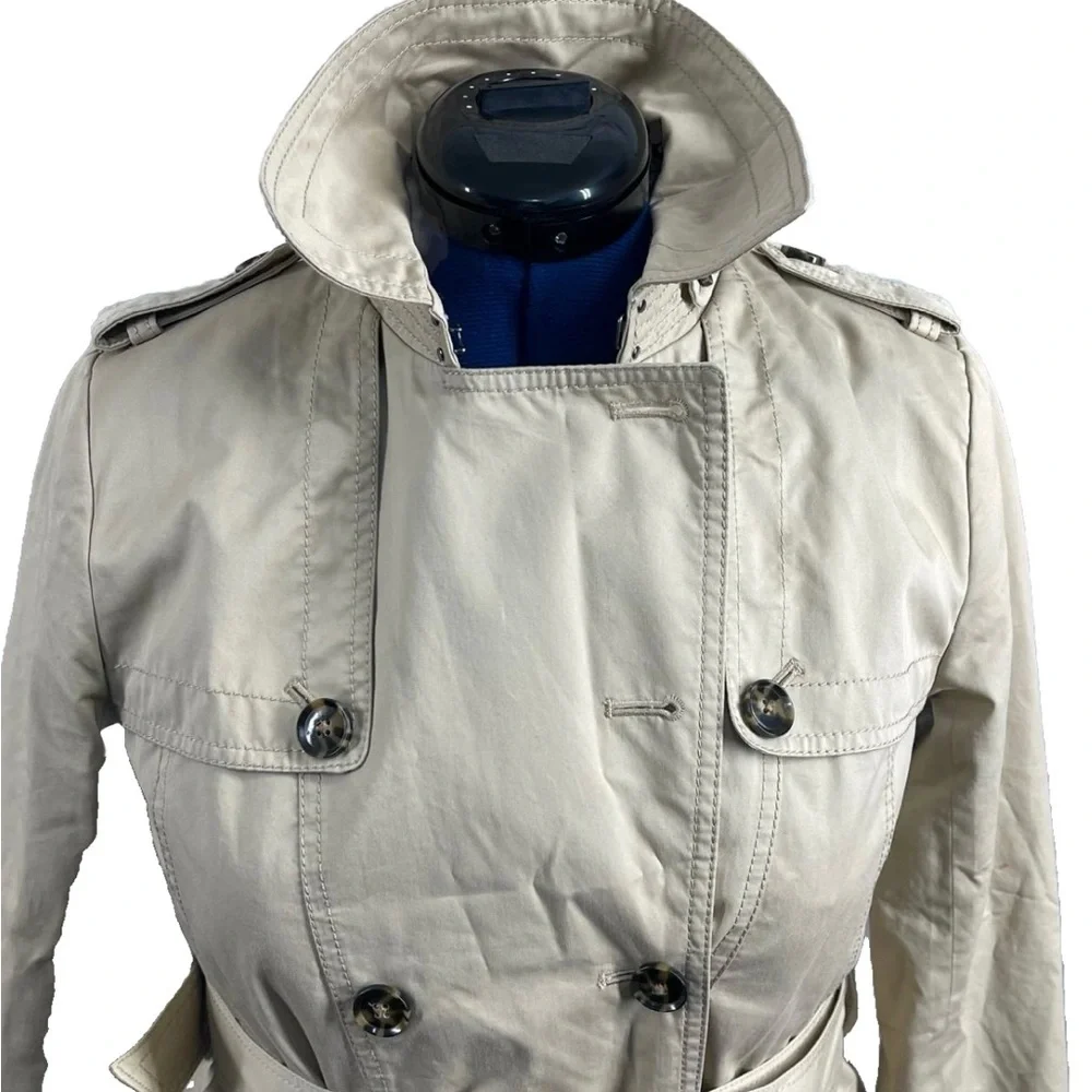 Trench Coat Classic Banana Republic Limonta Women's Sz SP Small Khaki 100 Cotton